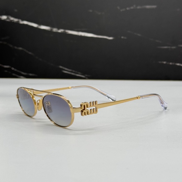 NEW MU54ZS 5AK30C MIU MIU WOMEN SUNGLASSES MU 54ZS 5AK30C GOLD OVAL SMU 54Y main image 7